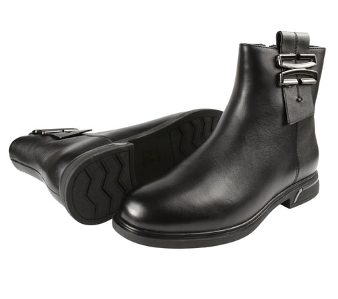 Ghete casual, dama, KARISMA, DL70014A negru, piele naturala